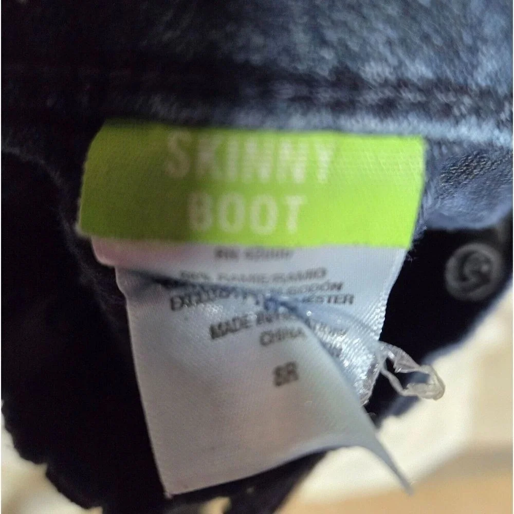 Piper Faves Girls Dark Wash Skinny Bootcut Jeans Size 8R Adjustable Waist Indigo
